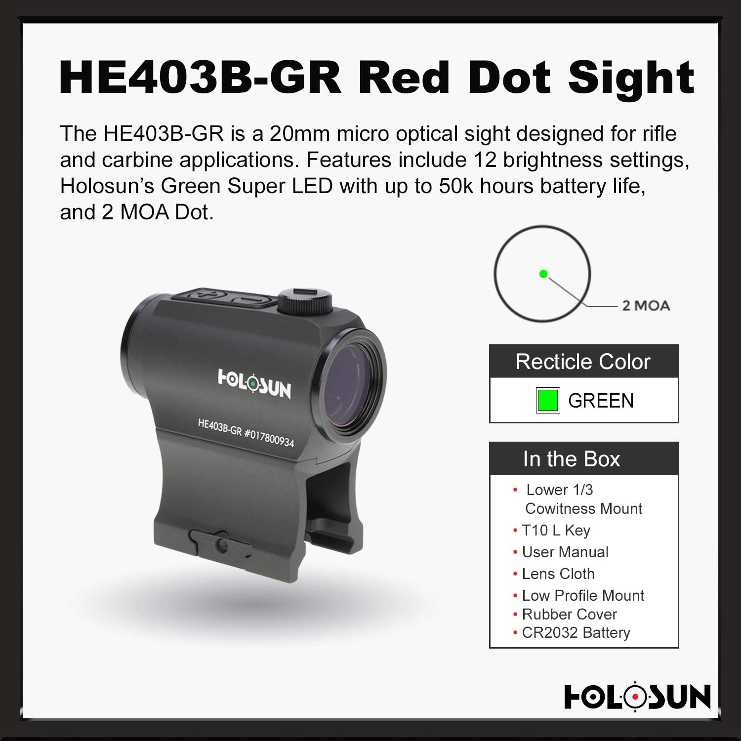 HE403B-GR Reticle color