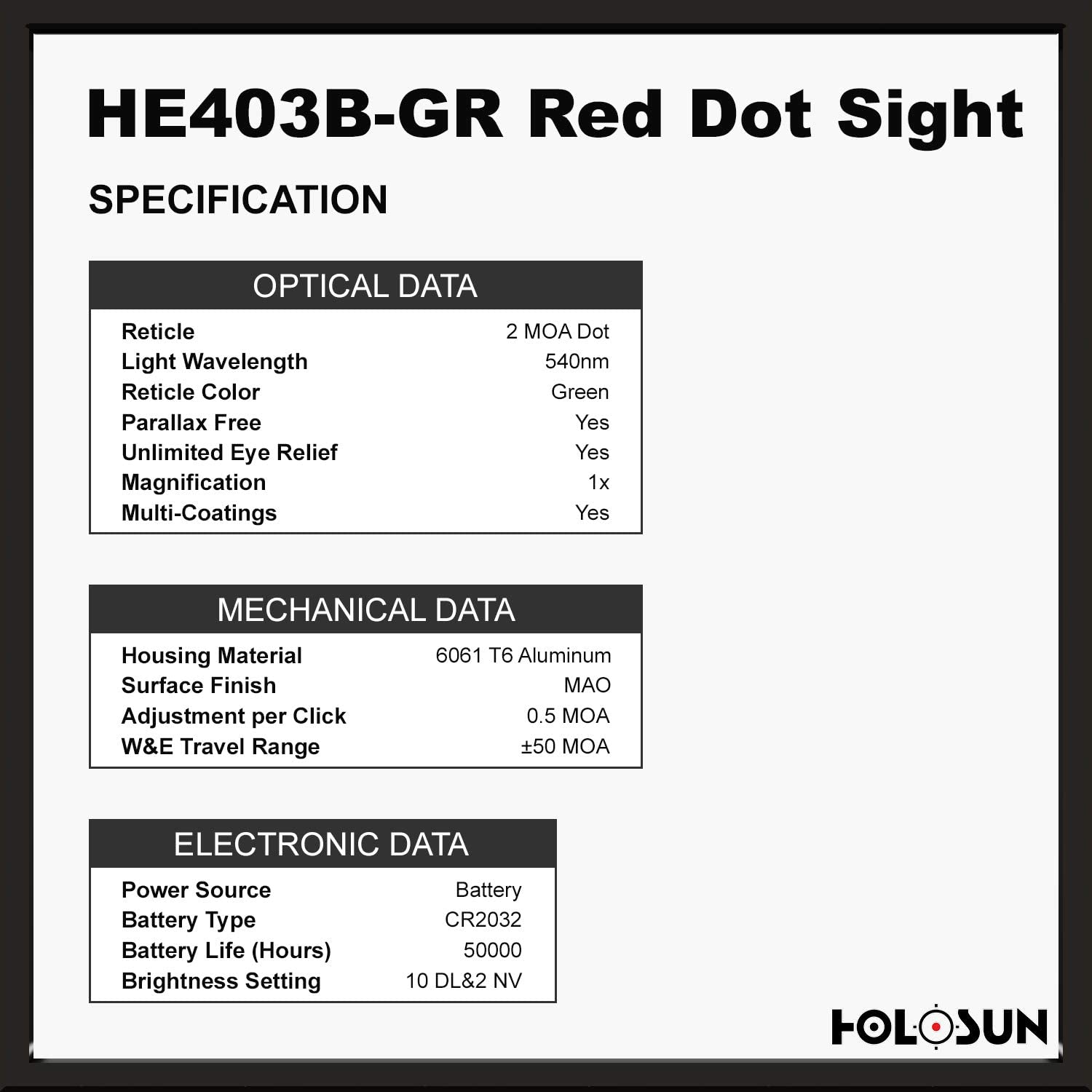 HE403B-GR Specification